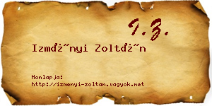 Izményi Zoltán névjegykártya